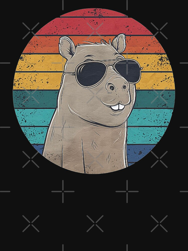 Cool Capybara Art with Sunglasses and Retro Sunset by love3617 T-Shirts, Hoodie, Sweatshirt | BlankRebels.com (Image 3)