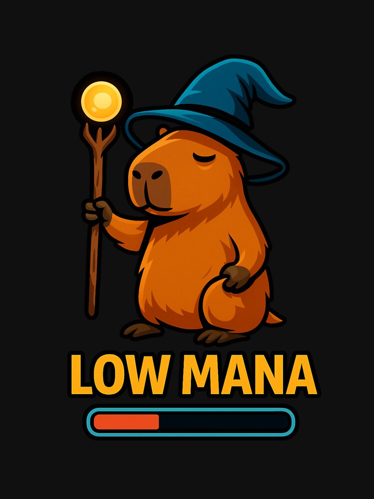Low Mana Capybara Wizard – Funny Gamer Magic Design by MOAVE-Design T-Shirts, Hoodie, Sweatshirt | BlankRebels.com (Image 3)