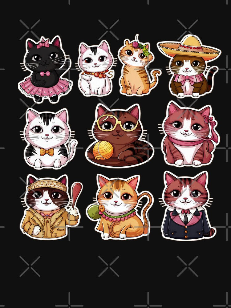 Cute Funny Cat Pattern Funny Cat Colorful Kittens Colorful Costumes Cat Art Funny Cat Cat Lover Cute Cat Cat Pattern T-Shirts, Hoodie, Sweatshirt
