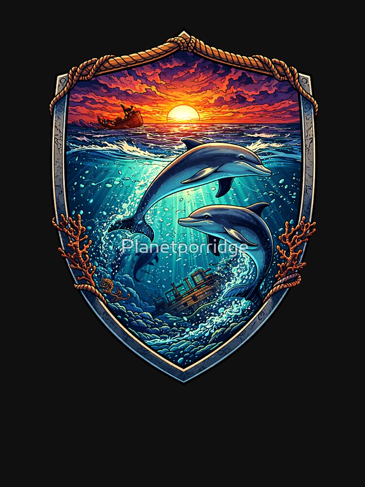 Dolphin Sunset by Planetporridge T-Shirts, Hoodie, Sweatshirt | BlankRebels.com (Image 3)