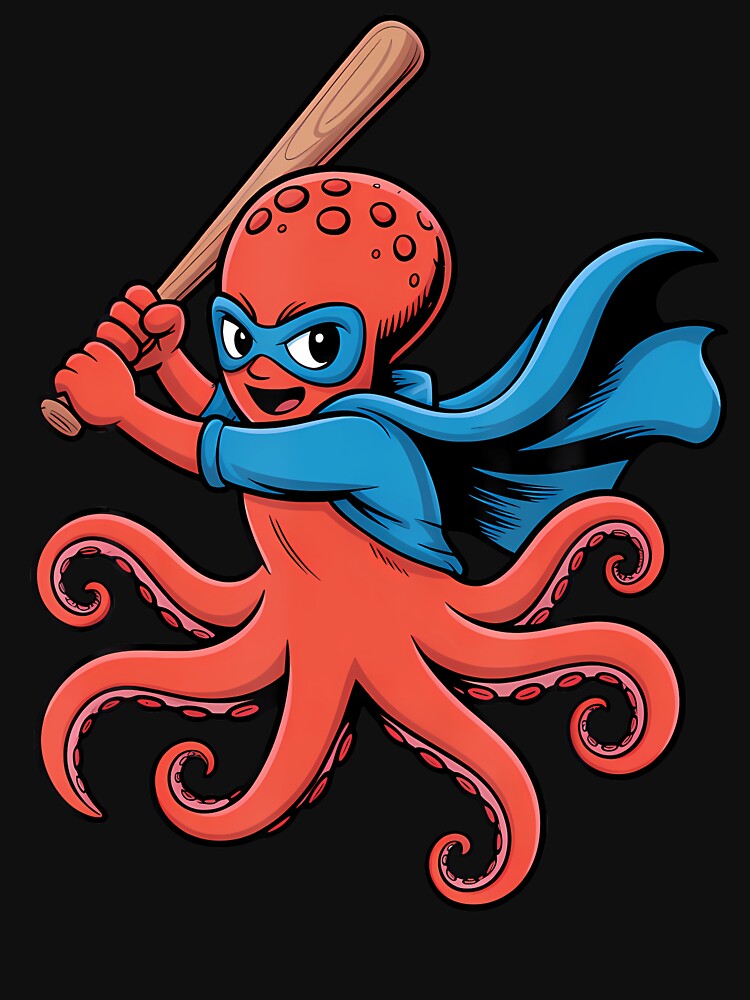 Baseball Octopus As A Superhero by caiknelinex