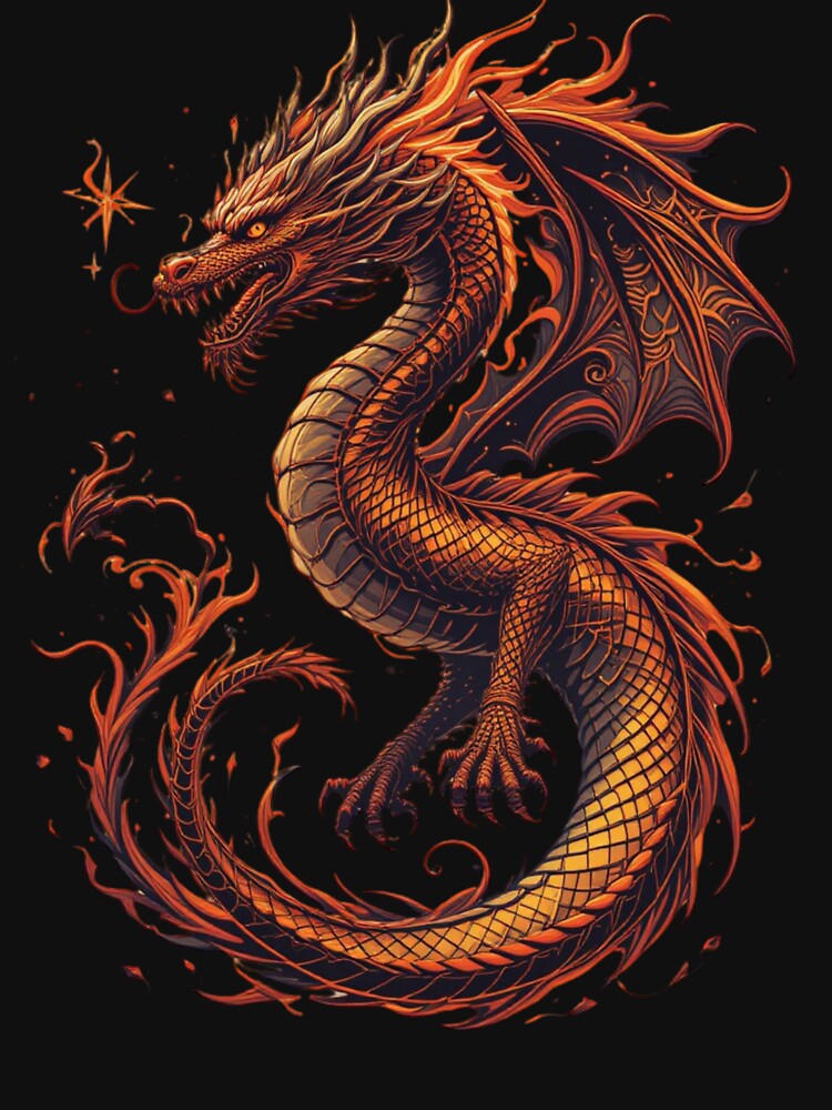 Fire dragon by whatthefoxsays T-Shirts, Hoodie, Sweatshirt | BlankRebels.com (Image 3)