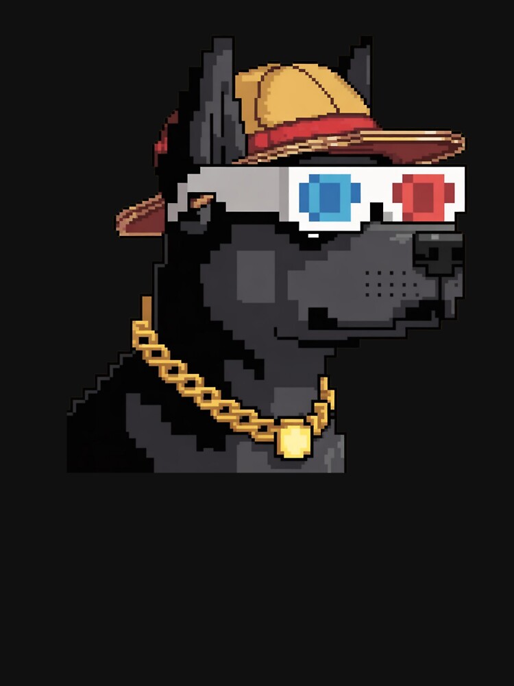 8bit Pixel Art Retro Arcade Dog With 3D Glasse by 8bit Revival Shop