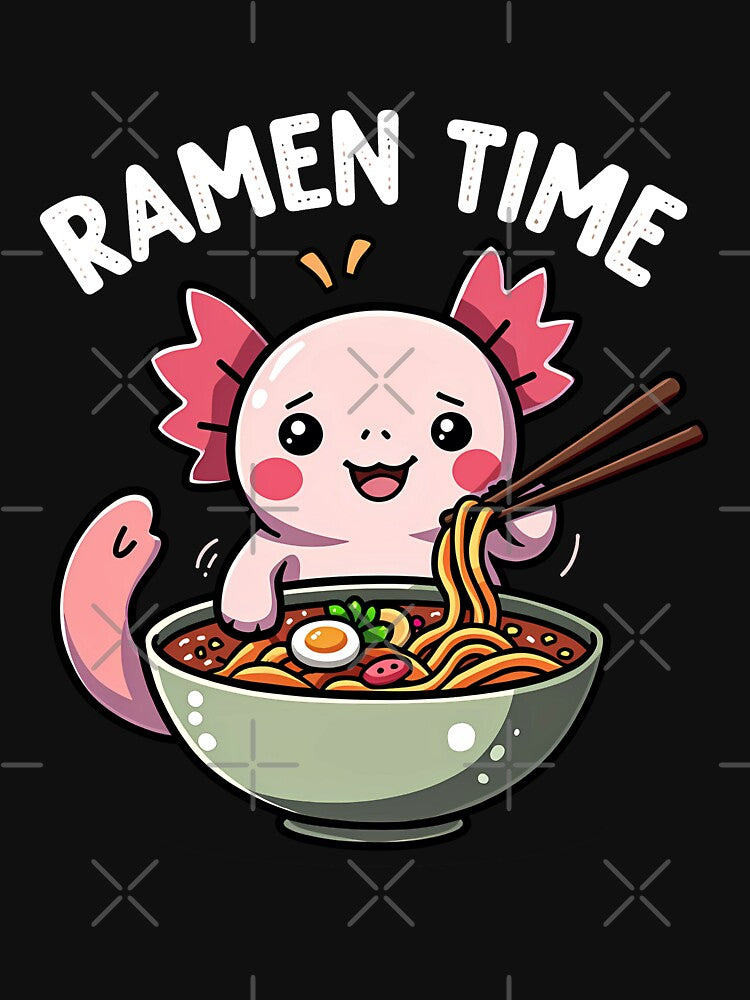 Kawaii Axolotl | Axolotl Eating Ramen Cute and Adorable Axolotl Design by DesignDoodleArt T-Shirts, Hoodie,... (Image 3)