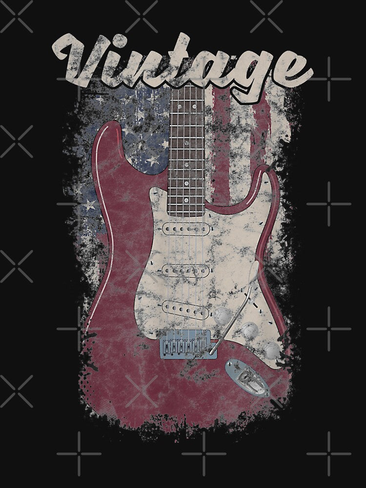 Vintage Guitar Player American Flag Guitarist Gift by DailonisDumpji T-Shirts, Hoodie, Sweatshirt | BlankRebels.com (Image 3)