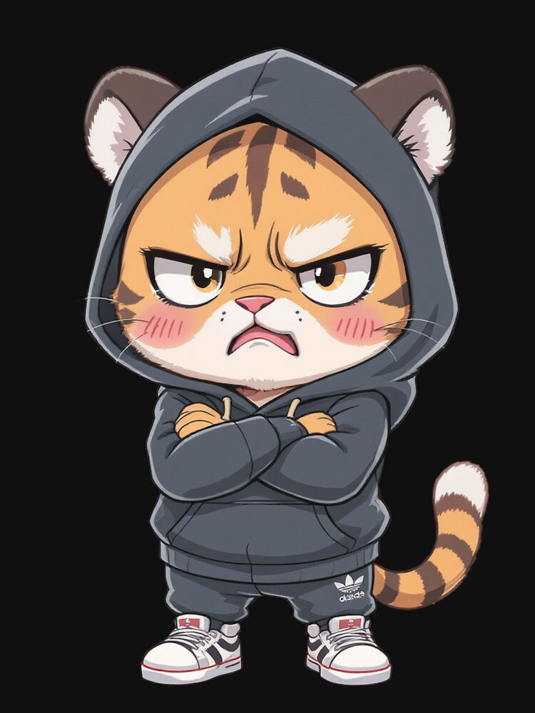 Angry Cute Chibi Tiger | Funny Kawaii Rage Tiger Cartoon by ColorSplash123 T-Shirts, Hoodie, Sweatshirt (Image 3)