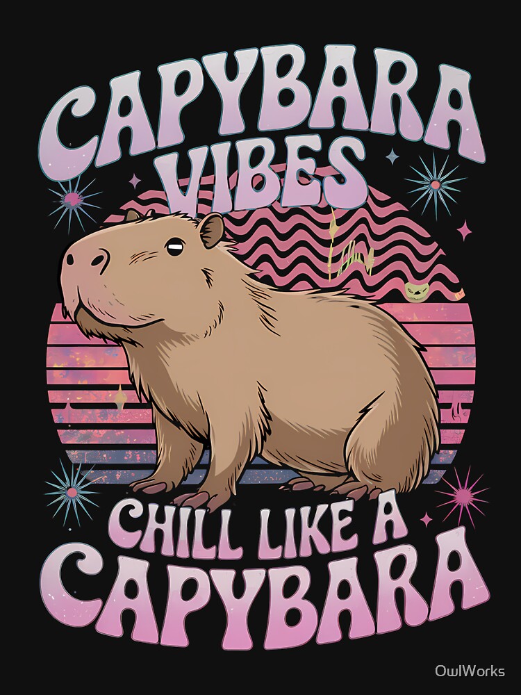 Chill Like a Capybara: Vintage 80s Bootleg Aesthetic by OwlWorks T-Shirts, Hoodie, Sweatshirt | BlankRebels.com (Image 3)