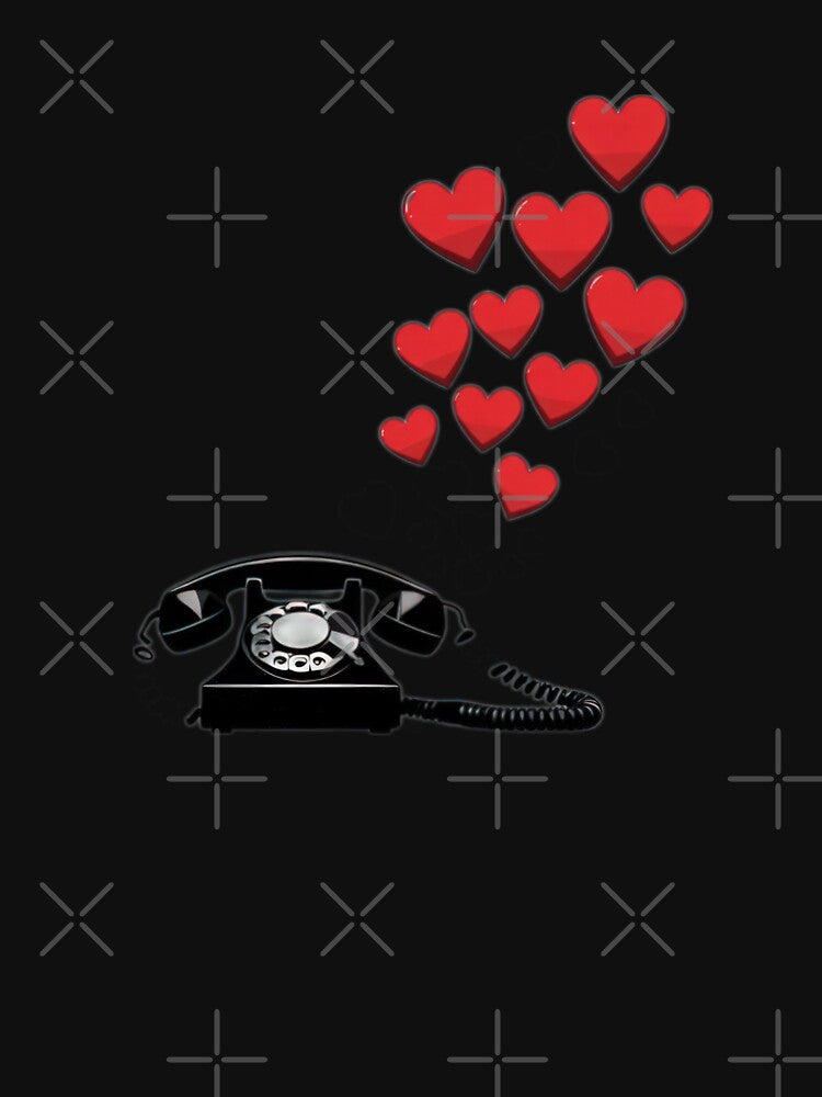 Valentines Day retro telophone with hearts,Valentine heart,valentine art,valentine design by Expressions-Sel... (Image 3)