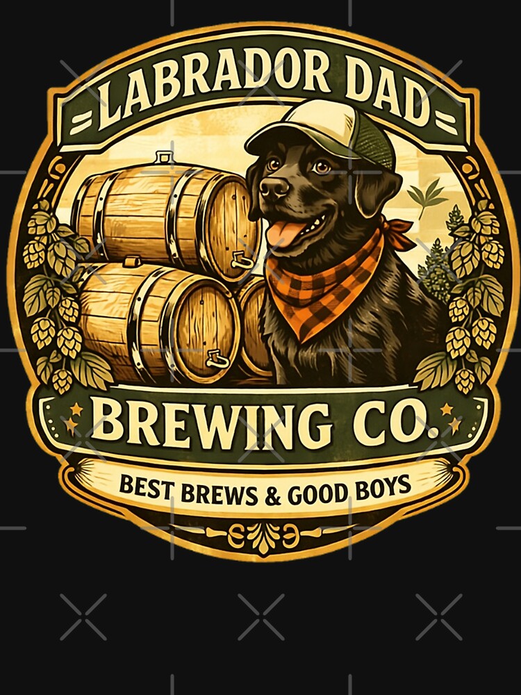 Labrador Dad Brewing Co Gift – Craft Beer Lover Dog Dad Vintage Brewery Shirt by PawPrintCustom