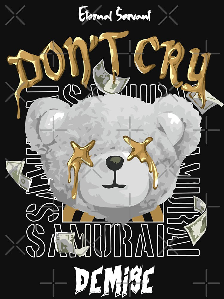 Samurai Bear Don't Cry Streetwear by NF Designs Studio DTF T-Shirts, Hoodie, Sweatshirt | BlankRebels.com (Image 3)