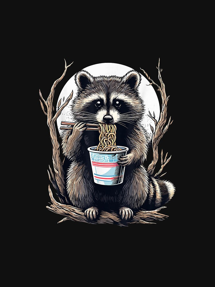 Raccoon Eating Instant Noodle Cup Funny Gifts For Women Men T-Shirt by YolandaRoberts Hoodie, Sweatshirt (Image 3)