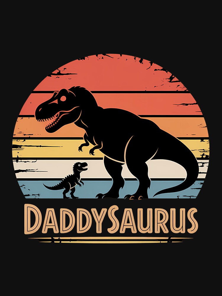 Daddy Dinosaur Daddysaurus 2 Two Kids Father's Day dad by papertaless T-Shirts, Hoodie, Sweatshirt (Image 3)