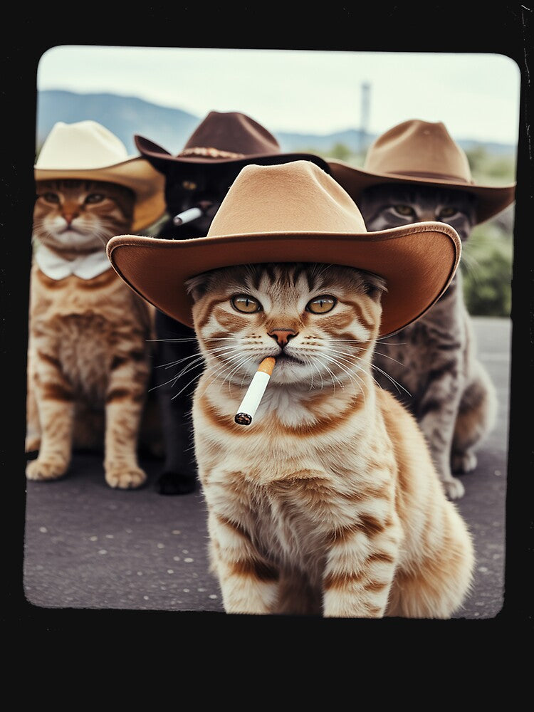 Funny Cowboy Cats Vintage Meme Design by Dolostope T-Shirts, Hoodie, Sweatshirt | BlankRebels.com (Image 3)