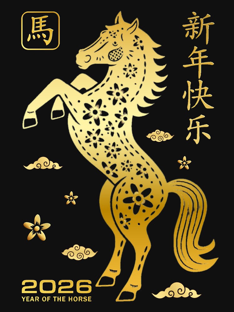 Year Of The Horse 2026 - Chinese New Year 2026 by pixldraw T-Shirts, Hoodie, Sweatshirt | BlankRebels.com (Image 3)