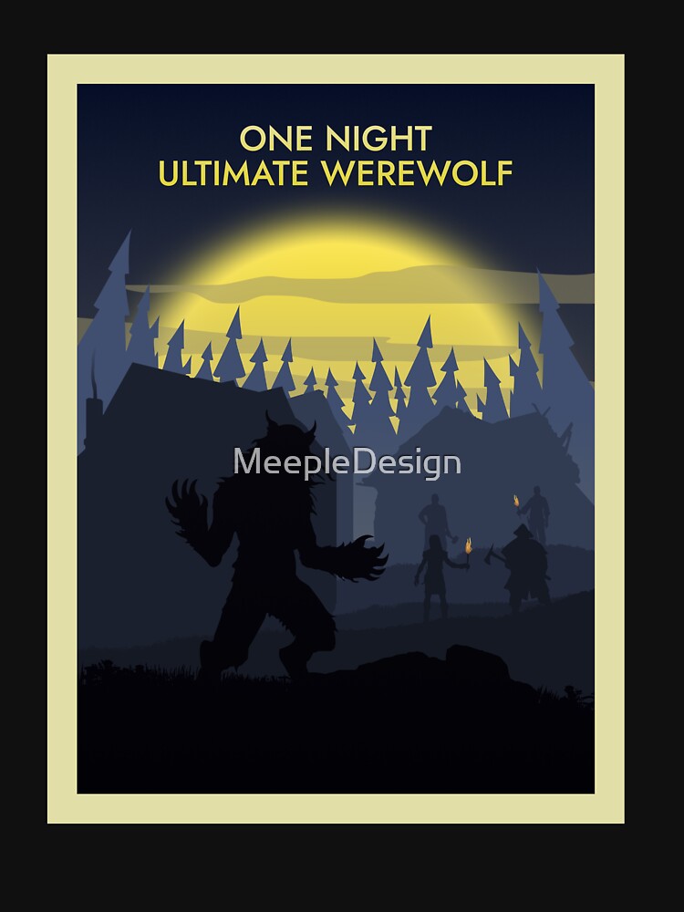 One Night Ultimate Werewolf - Board Game - Minimalist Travel Poster Style - Board Games Art by MeepleDesign... (Image 3)