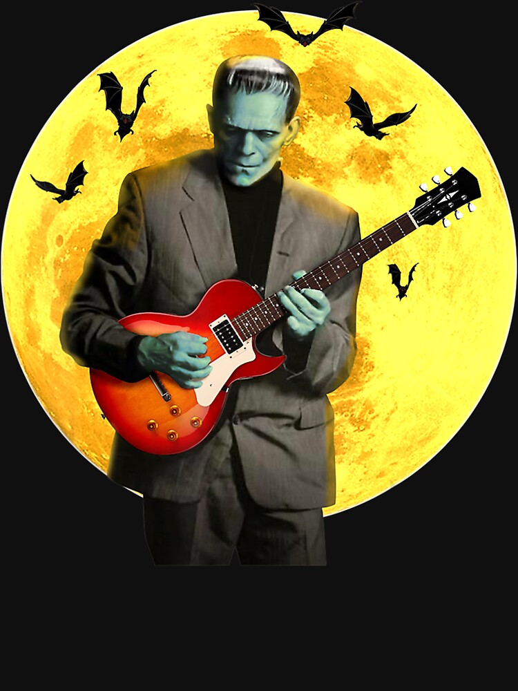 Frankenguitar Frankenstein Plays Electric Guitar Halloween T-Shirt by ebonyvve8mattie Hoodie, Sweatshirt (Image 3)
