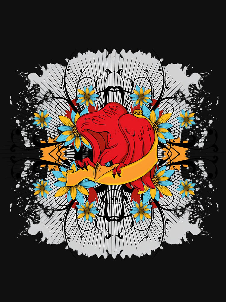 Blue Flowers and Red Eagle by Keishawards