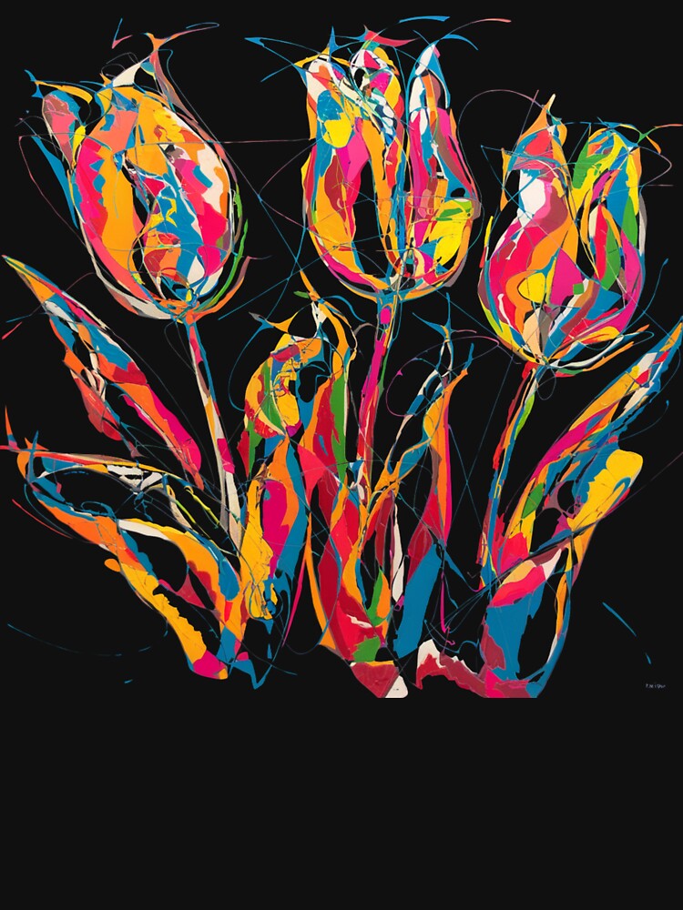 Colorful tulips in an abstract style by wzetart
