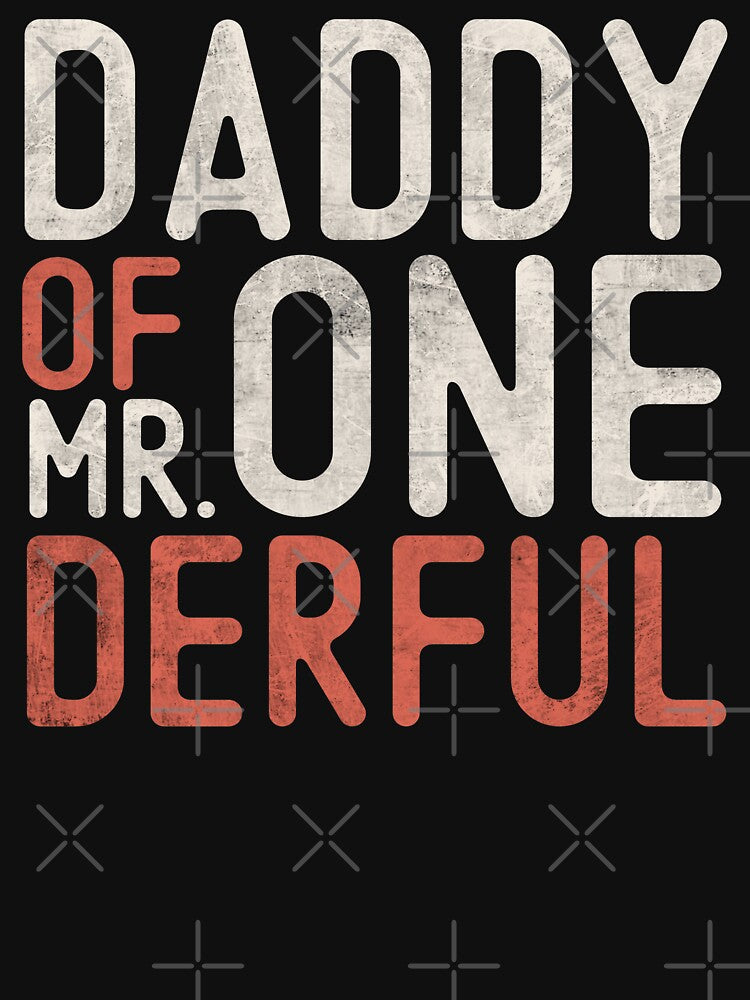 Daddy of Mr Onedreful 1st Birthday of Son Funny first Bday party vintage grunge by alenaz T-Shirts, Hoodie,... (Image 3)