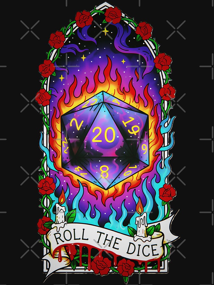 Roll The Dice - Flaming D20 Critical Hit Art by CoffinsArt T-Shirts, Hoodie, Sweatshirt | BlankRebels.com (Image 3)