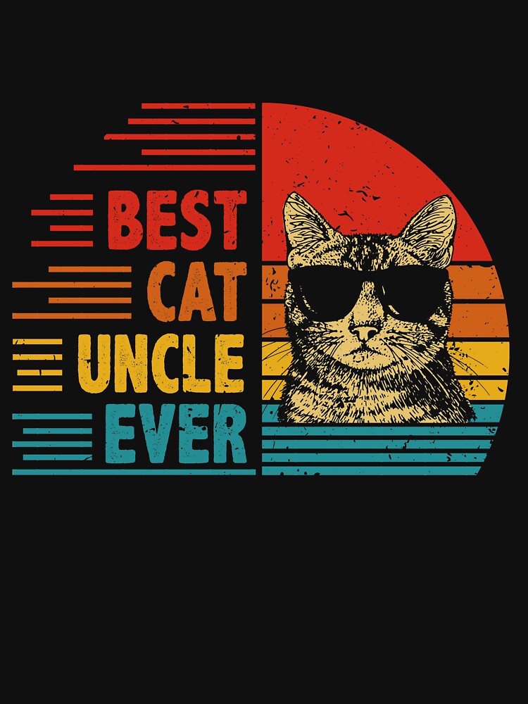 Vintage Retro Best Cat Uncle Ever Funny Cat Lover Father's Day Gift by EdwinaEmmanoiCo T-Shirts, Hoodie, Sweatshirt (Image 3)