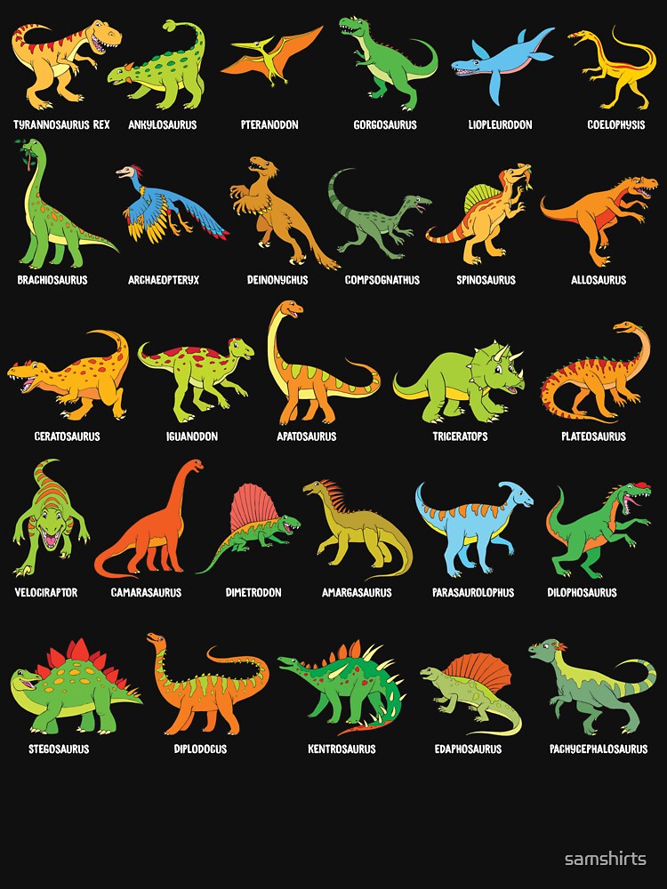 Popular Dinosaur Species Dino T-Rex Velociraptor Triceratops Dinosaurs by samshirts T-Shirts, Hoodie, Sweatshirt (Image 3)
