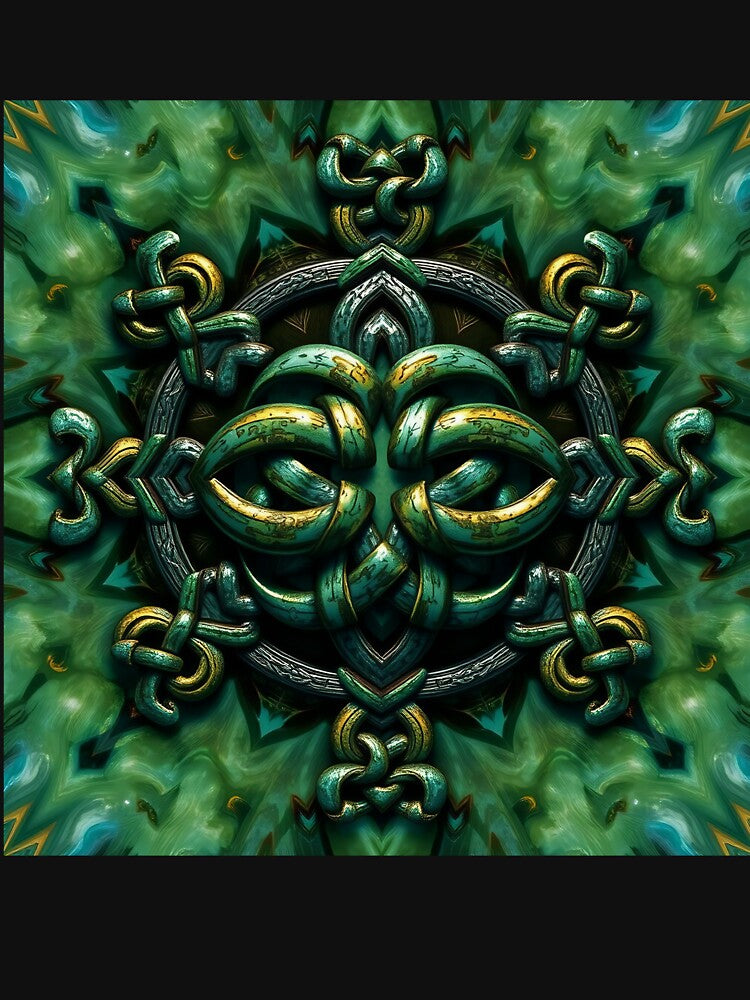 Celtic Knotwork Seamless Pattern T-Shirt, 3D Haunted Forest Seamless Pattern, Gothic Decor Print for Home... (Image 3)