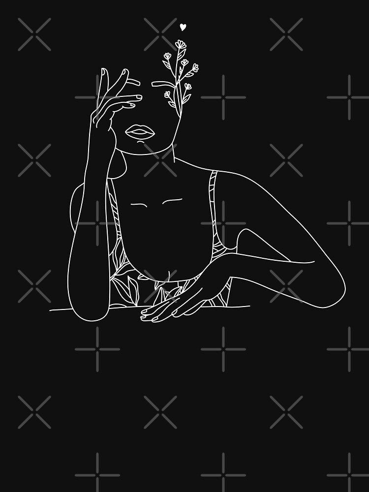 Flower Goddess Minimal Line Art by minimallineart T-Shirts, Hoodie, Sweatshirt | BlankRebels.com (Image 3)