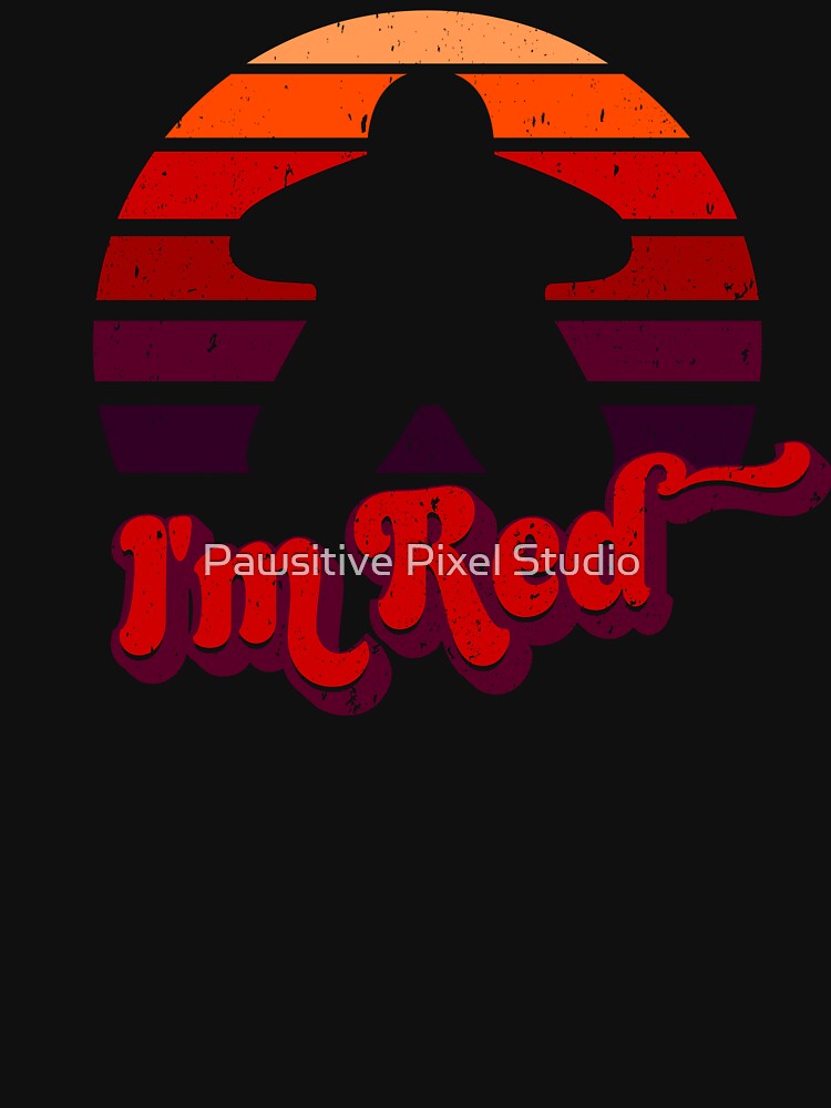 I'm Red Meeple Retro Sunset for Board Game Night by Pawsitive Pixel Studio T-Shirts, Hoodie, Sweatshirt (Image 3)