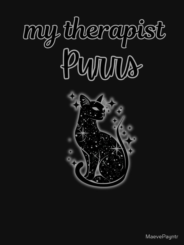 Cat Therapist on Black by MaevePayntr T-Shirts, Hoodie, Sweatshirt | BlankRebels.com (Image 3)