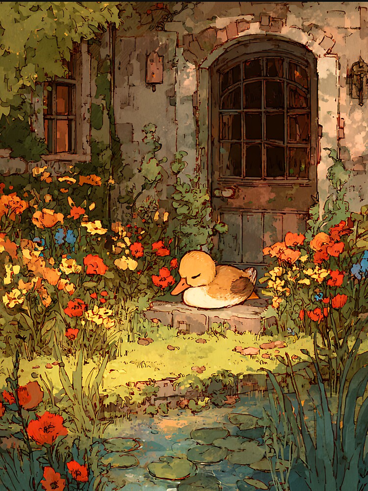Cottagecore Art: Duckling's Garden Nap by bapupa T-Shirts, Hoodie, Sweatshirt | BlankRebels.com (Image 3)