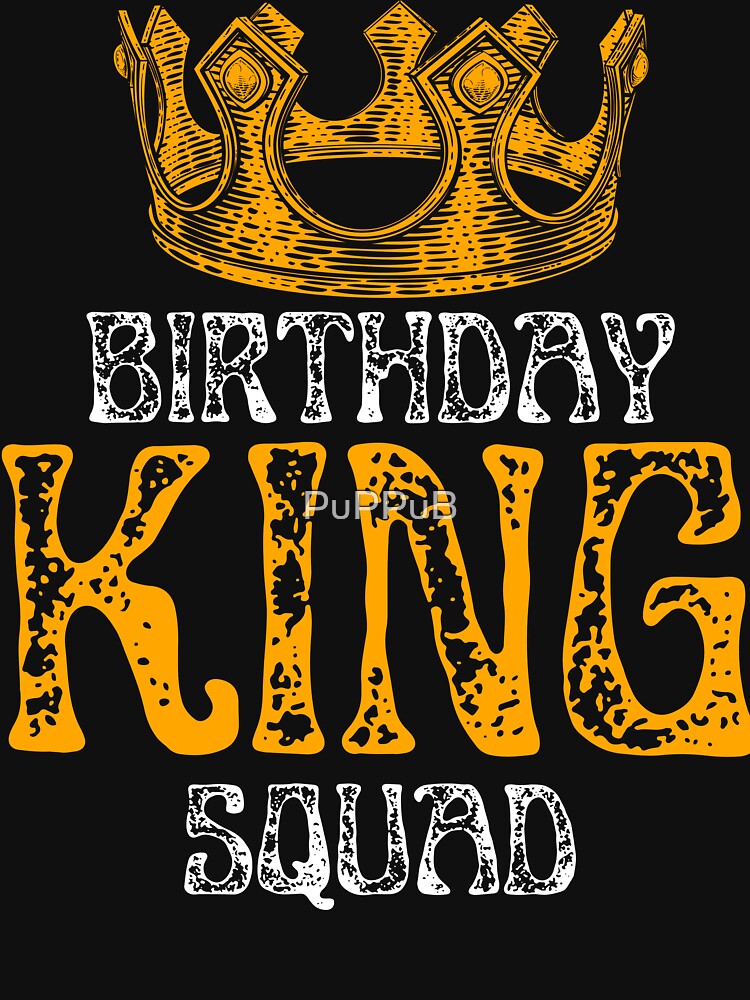 Birthday King Squad Gold Crown For Boys And Mens by PuPPuB