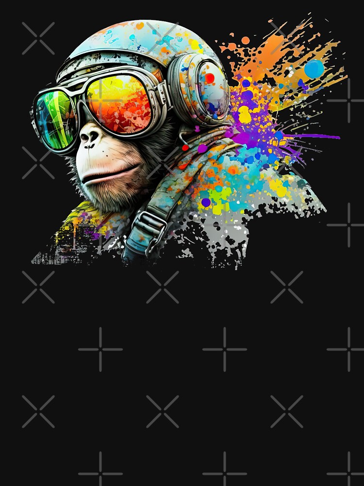Aviator color splash monkey by obstinator T-Shirts, Hoodie, Sweatshirt | BlankRebels.com (Image 3)