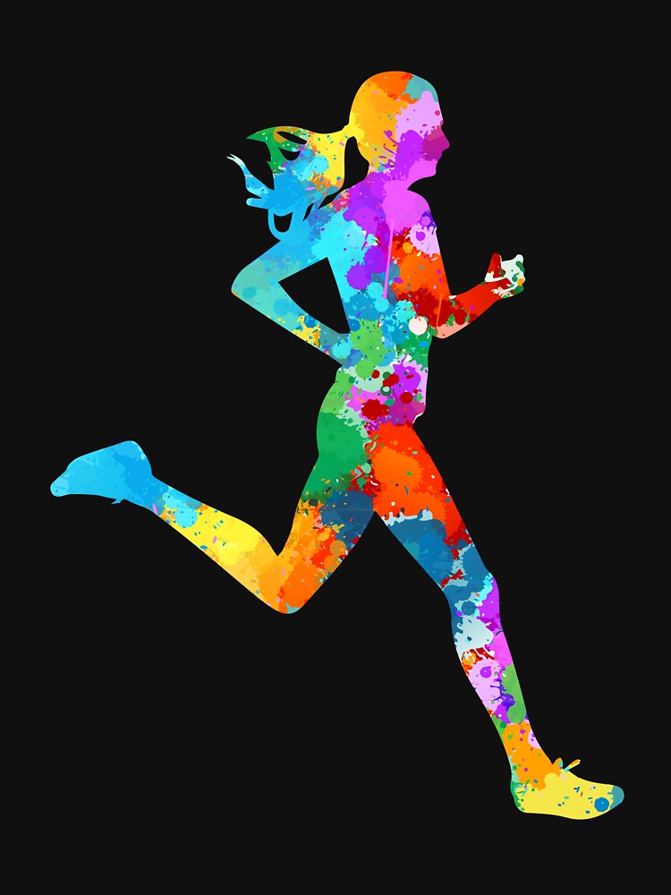 Colorful Watercolor Running by MobertsonArt T-Shirts, Hoodie, Sweatshirt | BlankRebels.com (Image 3)