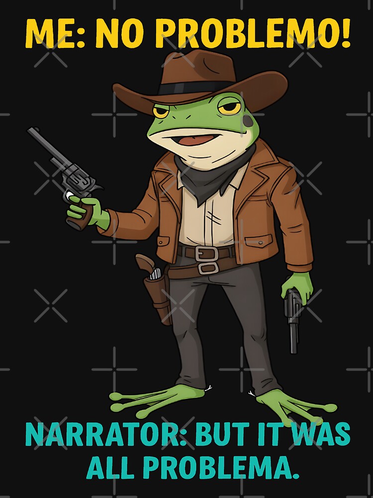No Problemo Frog — Narrator Voice: It Was All Problemo by gear-posters T-Shirts, Hoodie, Sweatshirt (Image 3)