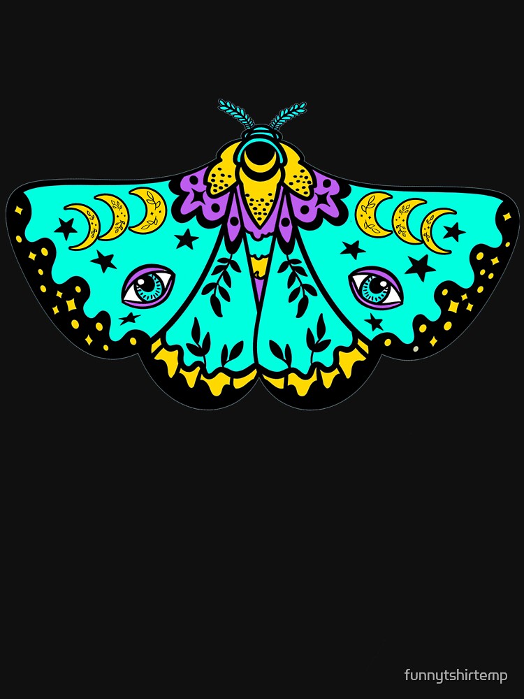 Mystical Moth Butterfly Moon all seeing eye by funnytshirtemp T-Shirts, Hoodie, Sweatshirt | BlankRebels.com (Image 3)