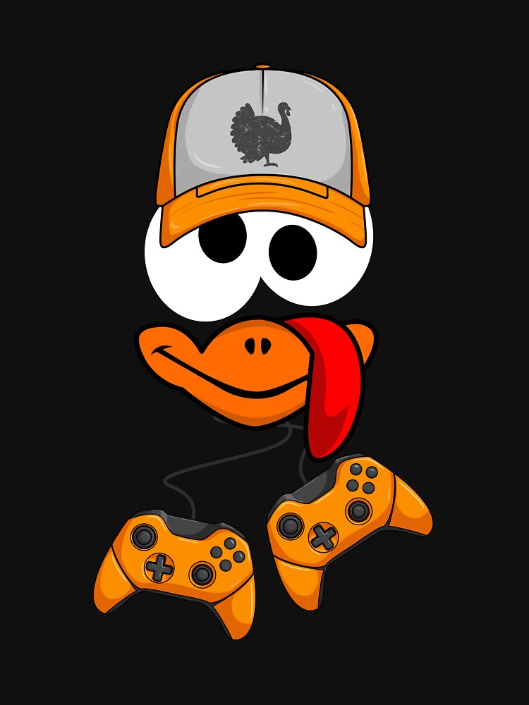 Turkey Face Video Game Player Thanksgiving Turkey Gamer Gear by DynamicDesign