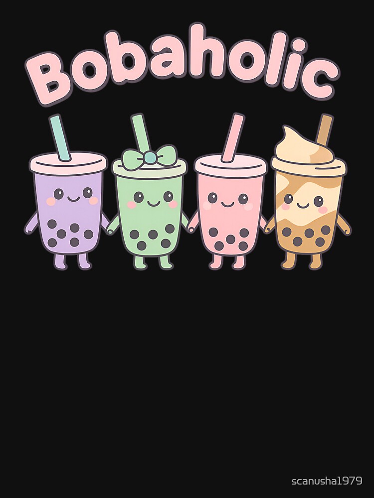 Bobaholic Kawaii Boba Tea Clipart by scanusha1979 T-Shirts, Hoodie, Sweatshirt | BlankRebels.com (Image 3)