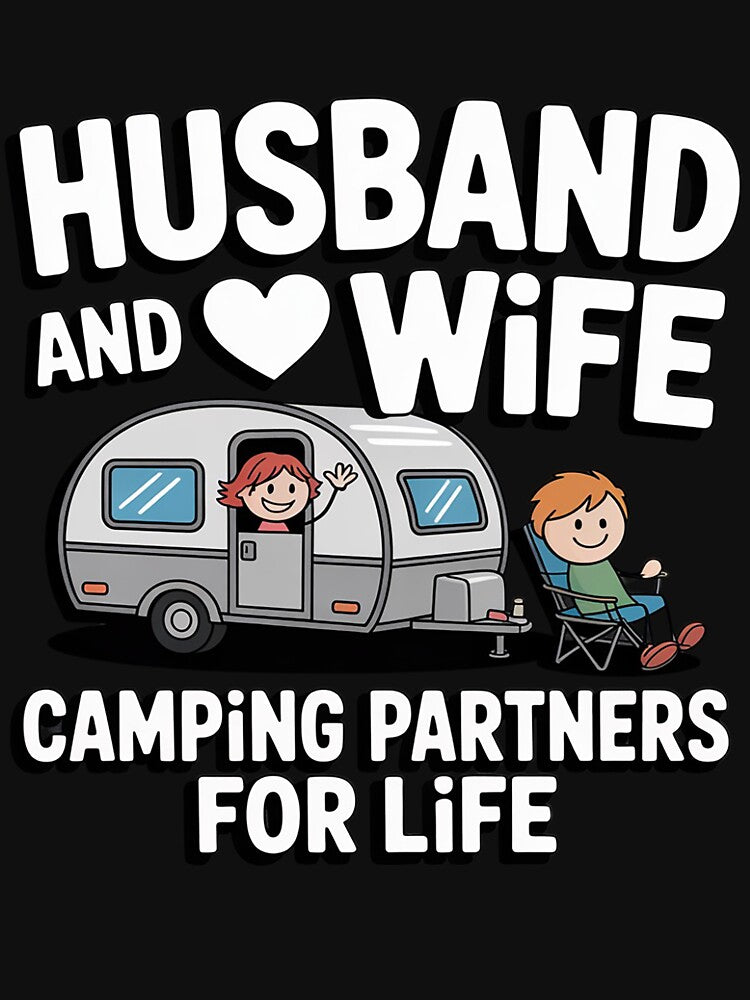 Cute Husband And Wife Camping Partners For Life Camper by BotboutiquePre T-Shirts, Hoodie, Sweatshirt (Image 3)