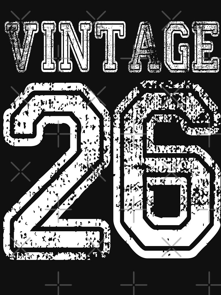 Vintage 26 2026 1926 T-shirt Birthday Gift Age Year Old Boy Girl Cute Funny Man Woman Jersey Style by... (Image 3)