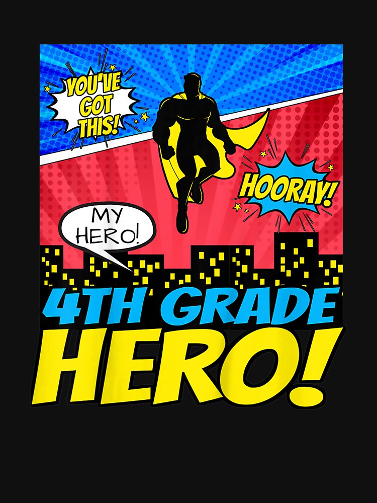 Kids Back To School Superhero Comic Fourth 4th Grade Hero Boys T-Shirt by Acton-Maran Hoodie, Sweatshirt (Image 3)