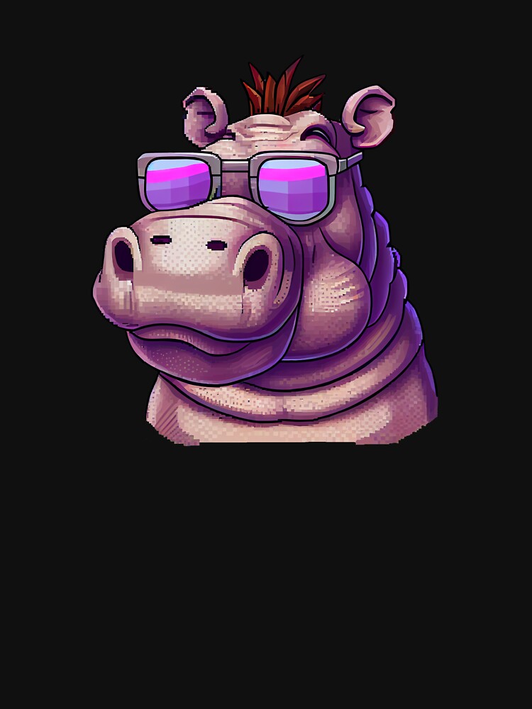 Hippo with sunglasses. by Pixelarium