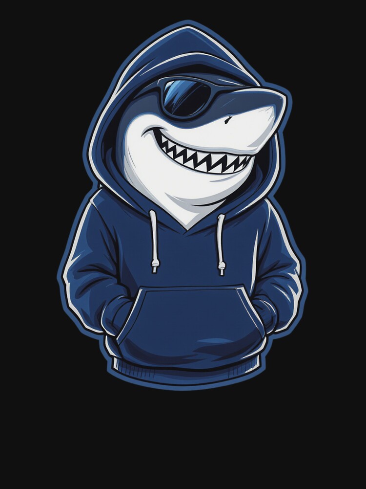 Funny Shark in Hoodie | Cool Streetwear Shark Cartoon by ColorSplash123