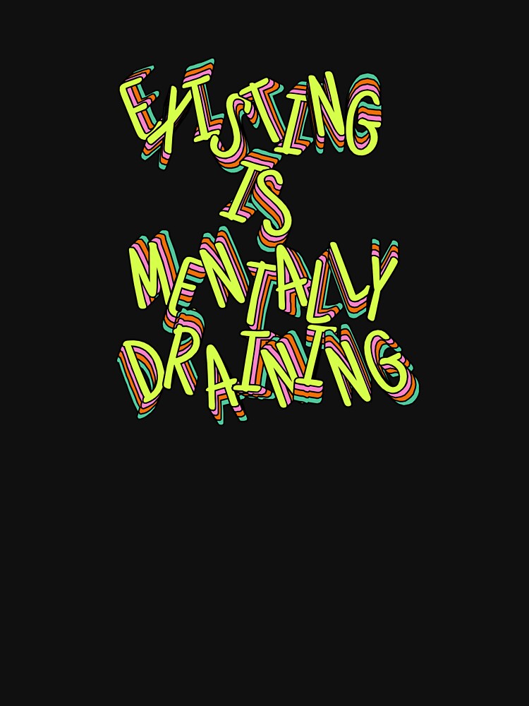 Mentally Draining Aesthetic Design - Colorful & Retro by ClashShop T-Shirts, Hoodie, Sweatshirt | BlankRebels.com (Image 3)