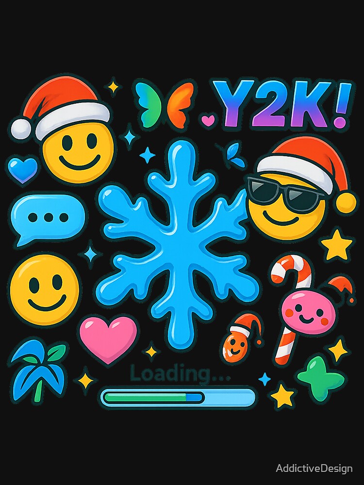 Y2K Winter Loading – Cute Emoji Aesthetic Holiday Sticker Design by AddictiveDesign T-Shirts, Hoodie, Sweatshirt (Image 3)