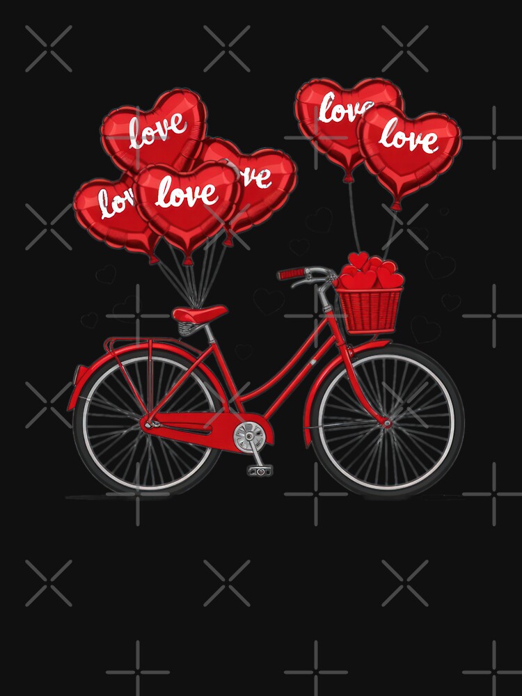 Valentines Day bicycle with  heart  balloons ,Valentine bicycle,valentine art,valentine design by... (Image 3)