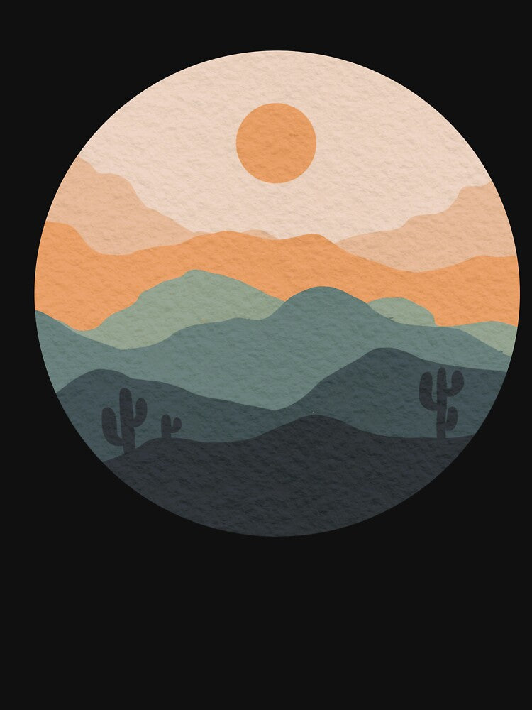 Watercolor Mountain Sunset Hand Paint by Darius Bocos T-Shirts, Hoodie, Sweatshirt | BlankRebels.com (Image 3)