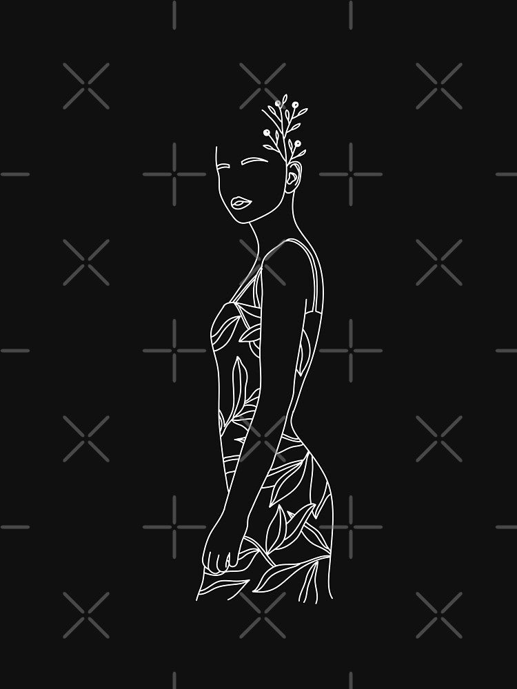 Goddess Minimal Line Art by minimallineart T-Shirts, Hoodie, Sweatshirt | BlankRebels.com (Image 3)