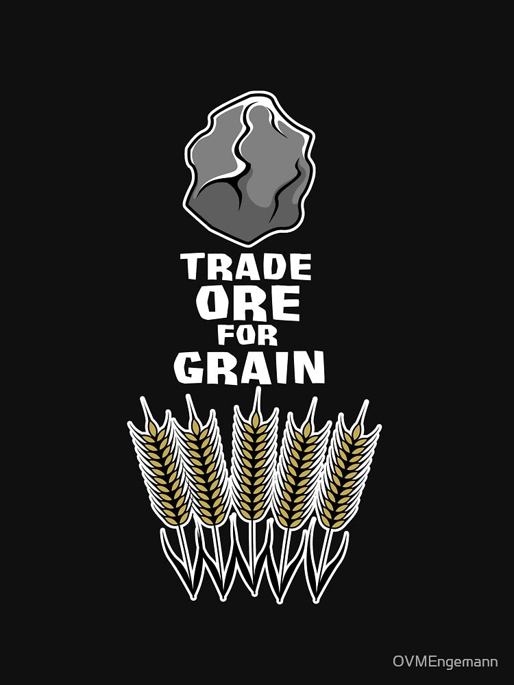 Wanna trade ore for grain? - boardgame design by OVMEngemann T-Shirts, Hoodie, Sweatshirt | BlankRebels.com (Image 2)
