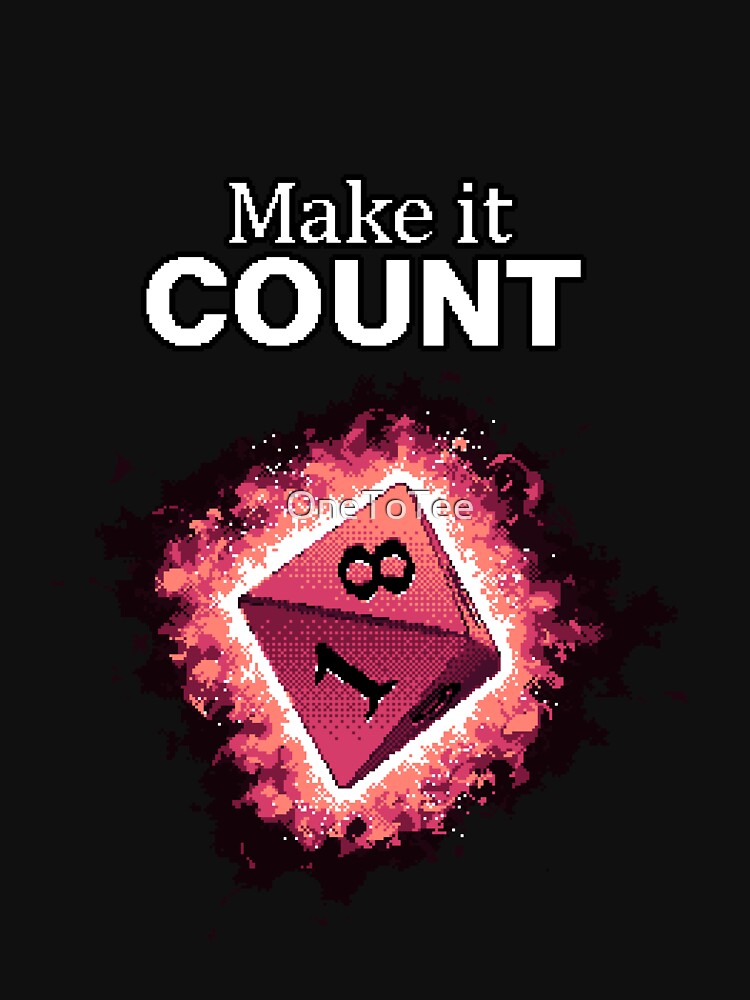 Make It count Retro D8 Magenta Dice by OneToTee T-Shirts, Hoodie, Sweatshirt | BlankRebels.com (Image 3)